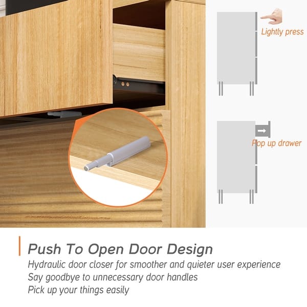 dimension image slide 3 of 4, WAMPAT 6 Drawer Baby Dresser For Bedroom, Double Chest Of Drawers For Kids With Minimalist Reeded Design