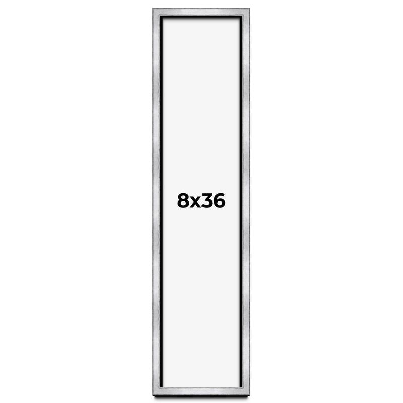 8x36 Shadow Box Frame Silver | 1.375 Inches Deep Real Wood