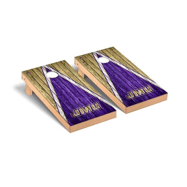 slide 2 of 5, James Madison JMU Dukes Triangle Cornhole Board Set Include Carrying Case