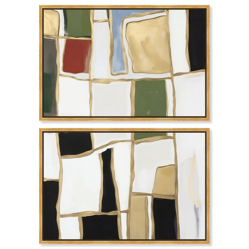 Kiss in Abstraction Canvas Set of 2 by Art Remedy