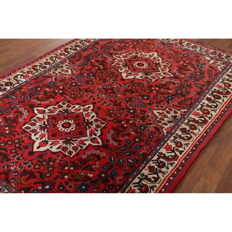 Floral Lilian Persian Area Rug Handmade Wool Carpet - 4'6" x 6'7"