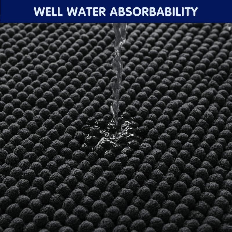 Subrtex Chenille Soft Rugs Super Water Absorbing Shower Mats