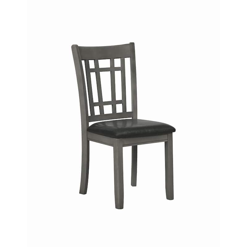 Gray/Black Faux Leather Upholstered Wood Frame Dining Chair, Sturdy Dining Chair for Dining Rooms - 19.5