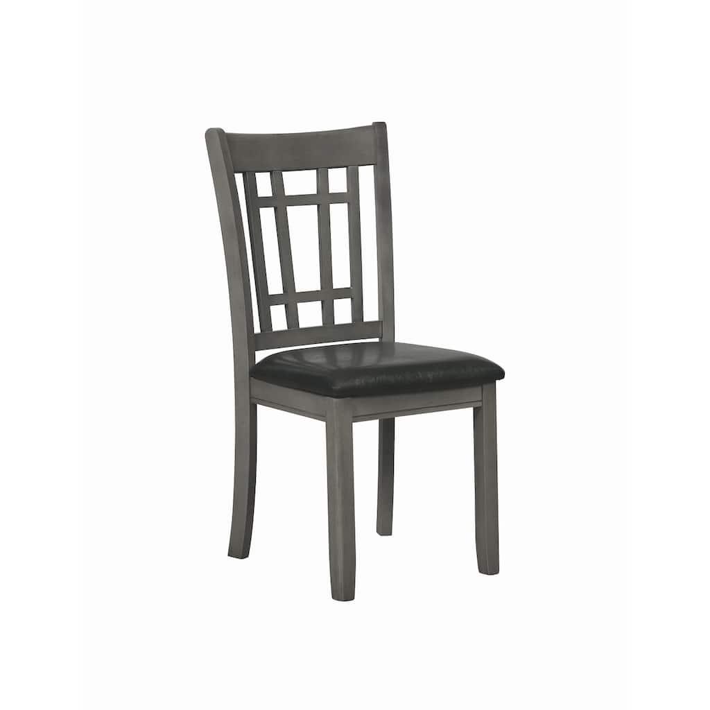 Gray/Black Faux Leather Upholstered Wood Frame Dining Chair, Sturdy Dining Chair for Dining Rooms - 19.5