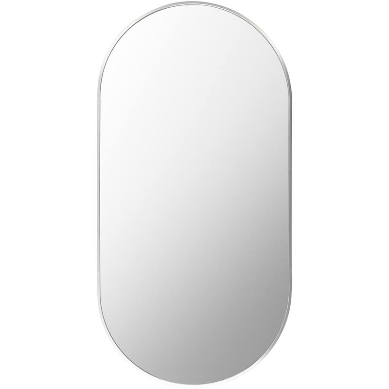 Livabliss Aranya Modern Aluminum Oval Pill-Shaped Accent Mirror