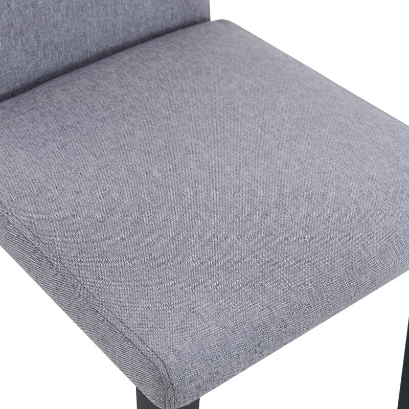 79" Glass Dining Table Set for 6, Modern Tempered Glass Table with 6 Upholstered Chairs, Kitchen Table and Chairs for 6