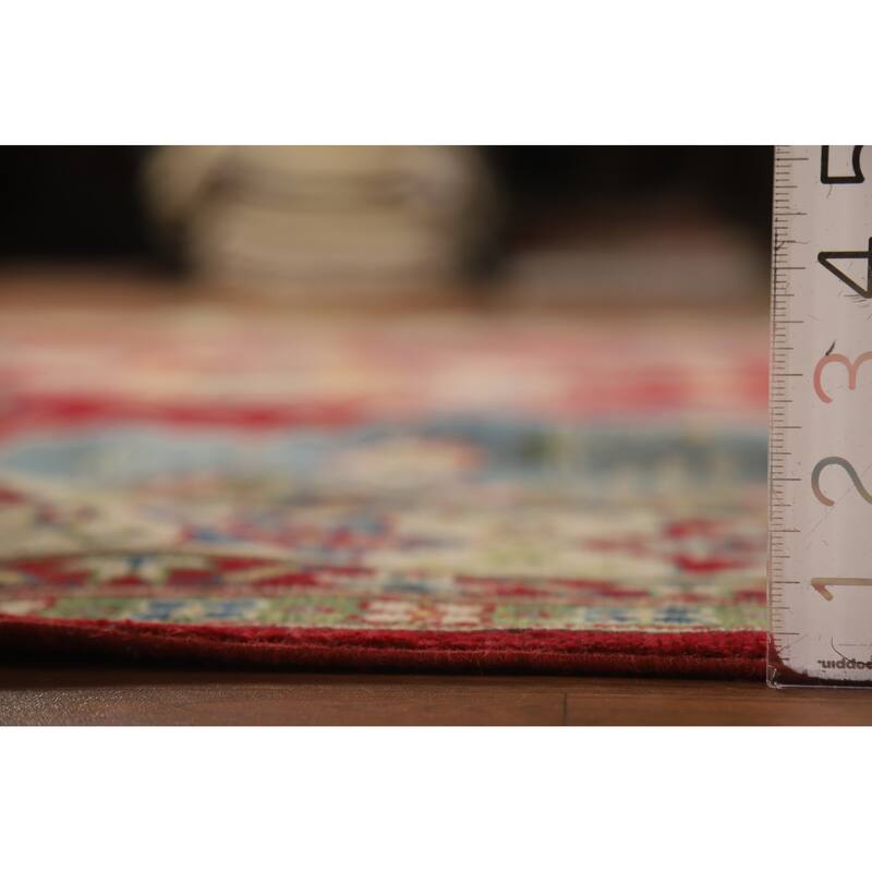 Hand Knotted Oriental 100% Wool Carpet Traditional Geometric Red Kazak Area Rug - 10' 2'' X 8' 0''