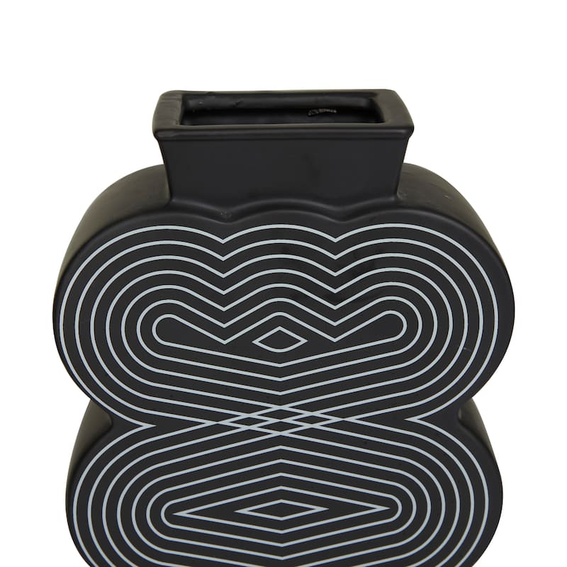Ceramic Vase - Set of 2 Black - CosmoLiving by Cosmopolitan - 3"W x 5"L x 12"H