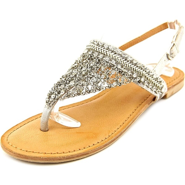 Not Rated Jewels Women Open-Toe Synthetic Silver Slingback Sandal