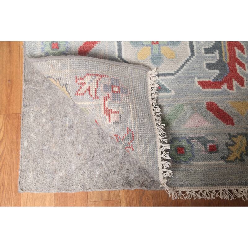 Transitional Grey Oushak Oriental Large Rug Hand-Knotted Wool Carpet - 12'1" x 14'8"