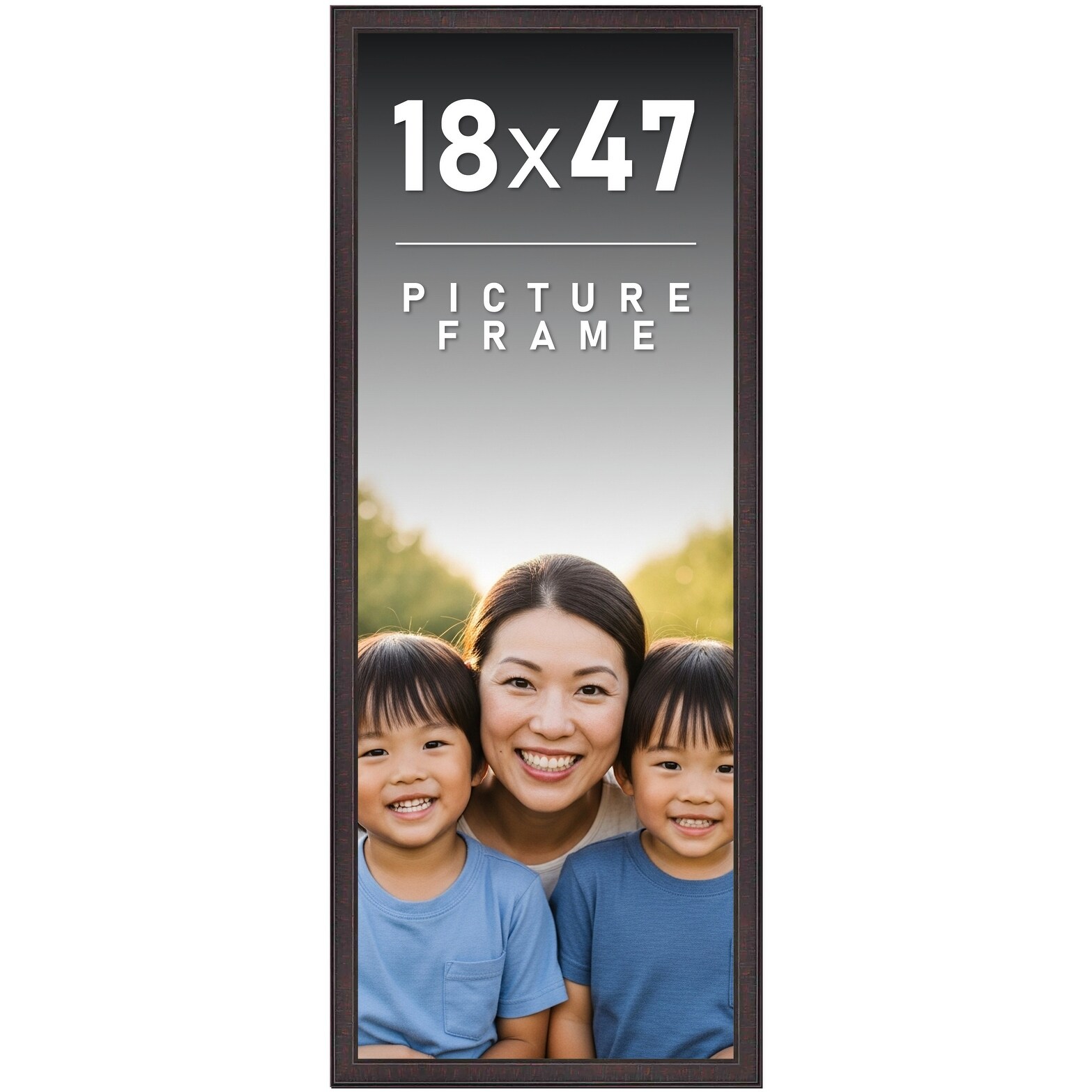 18x47 Frame Brown Solid Wood Picture Frame - Complete Modern Photo