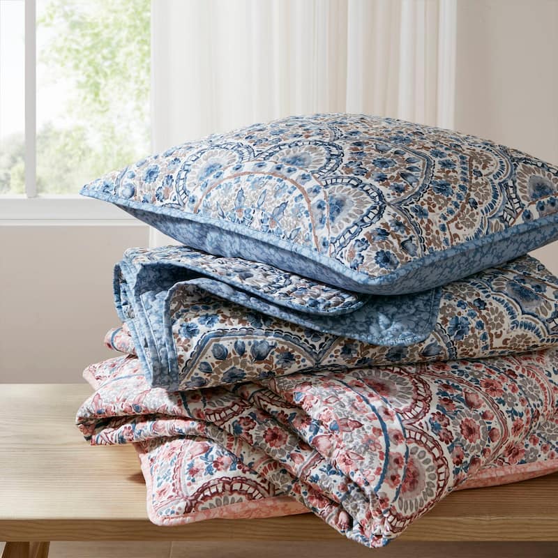 Chelsea Square Valerie Boho Floral Reversible Quilt