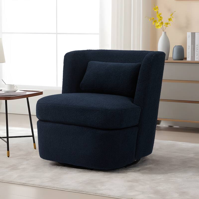 Upholstered Swivel Barrel Accent Chair