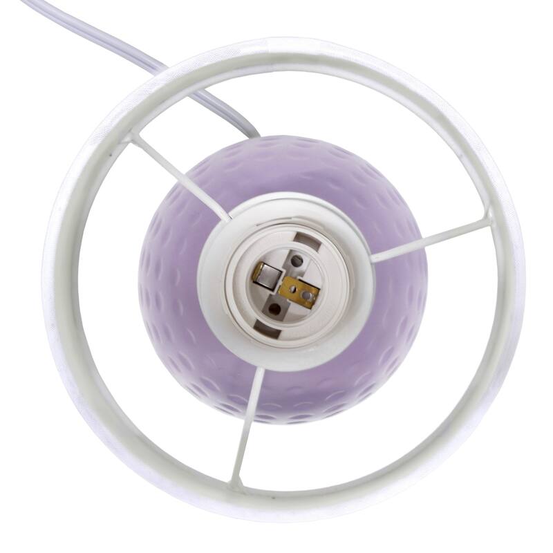 Petite Dimpled Ceramic Table Lamp with Tapered Shade - 12.5" - Lavendar