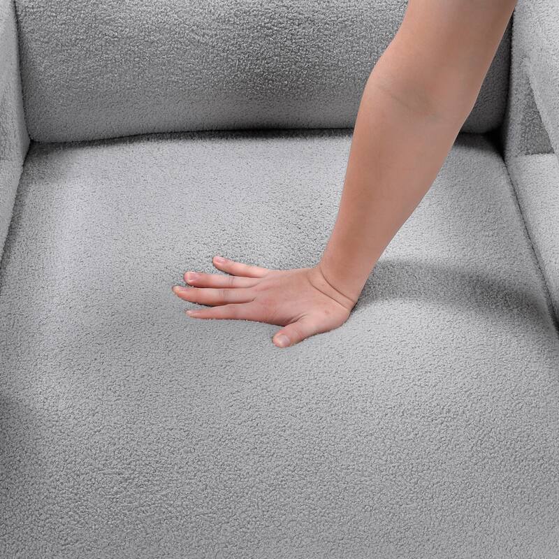 June 30" Boucle Fabric Accent Chair - Attached Cushions