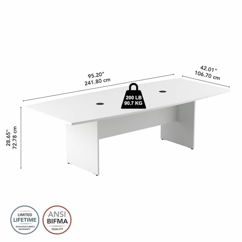 96W x 42D Conference Table with Wood Base by Bush Business Furniture