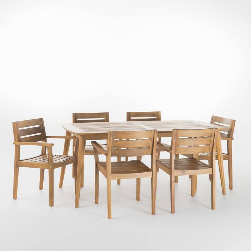 Christopher Knight Home - Stamford Outdoor 7-piece Rectangle Acacia Wood Dining Set