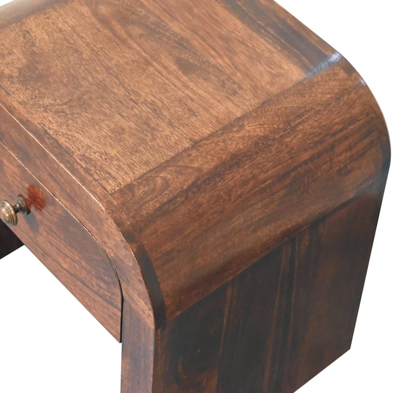 HomeRoots 16" Walnut Solid Wood One Drawer Nightstand