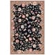 preview thumbnail 5 of 14, SAFAVIEH Handmade Chelsea Cassy Floral Wool Rug 4' x 6' - Black/Brown - Rectangle