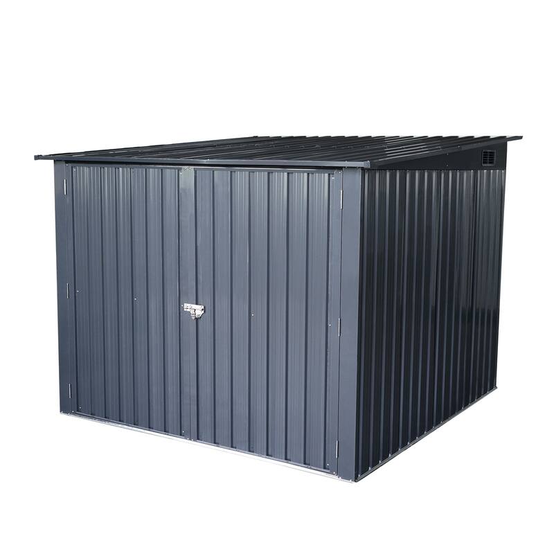 Bike Shed Storage Shed with Adjustable Bike Tracks & Double Lockable Doors All-Weather Garden Shed, Rustproof, Water-proof