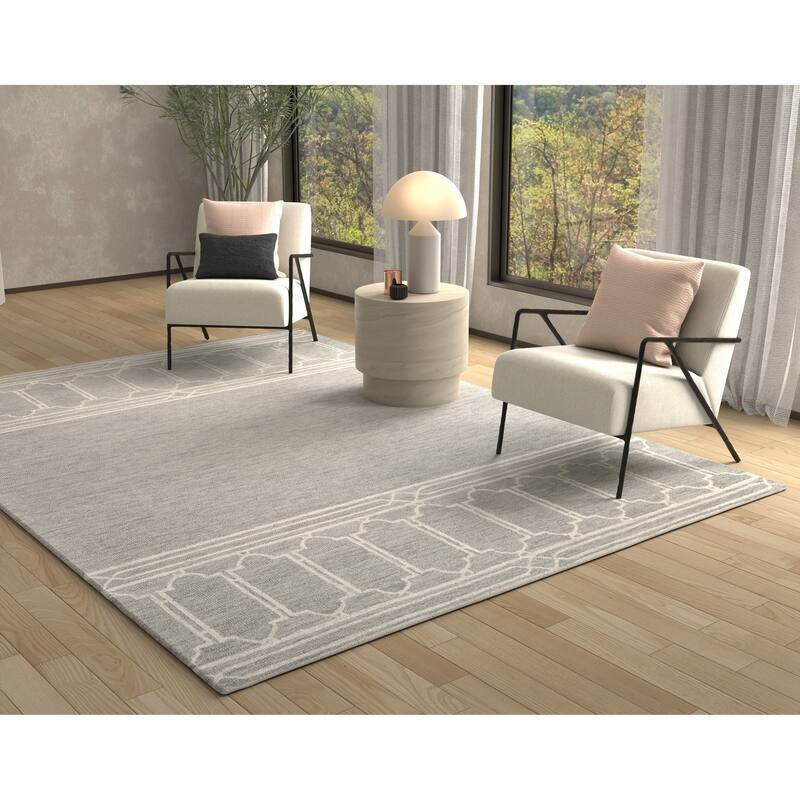 Carson Carrington Kullen Contemporary Hand-tufted Wool Grey Area Rug