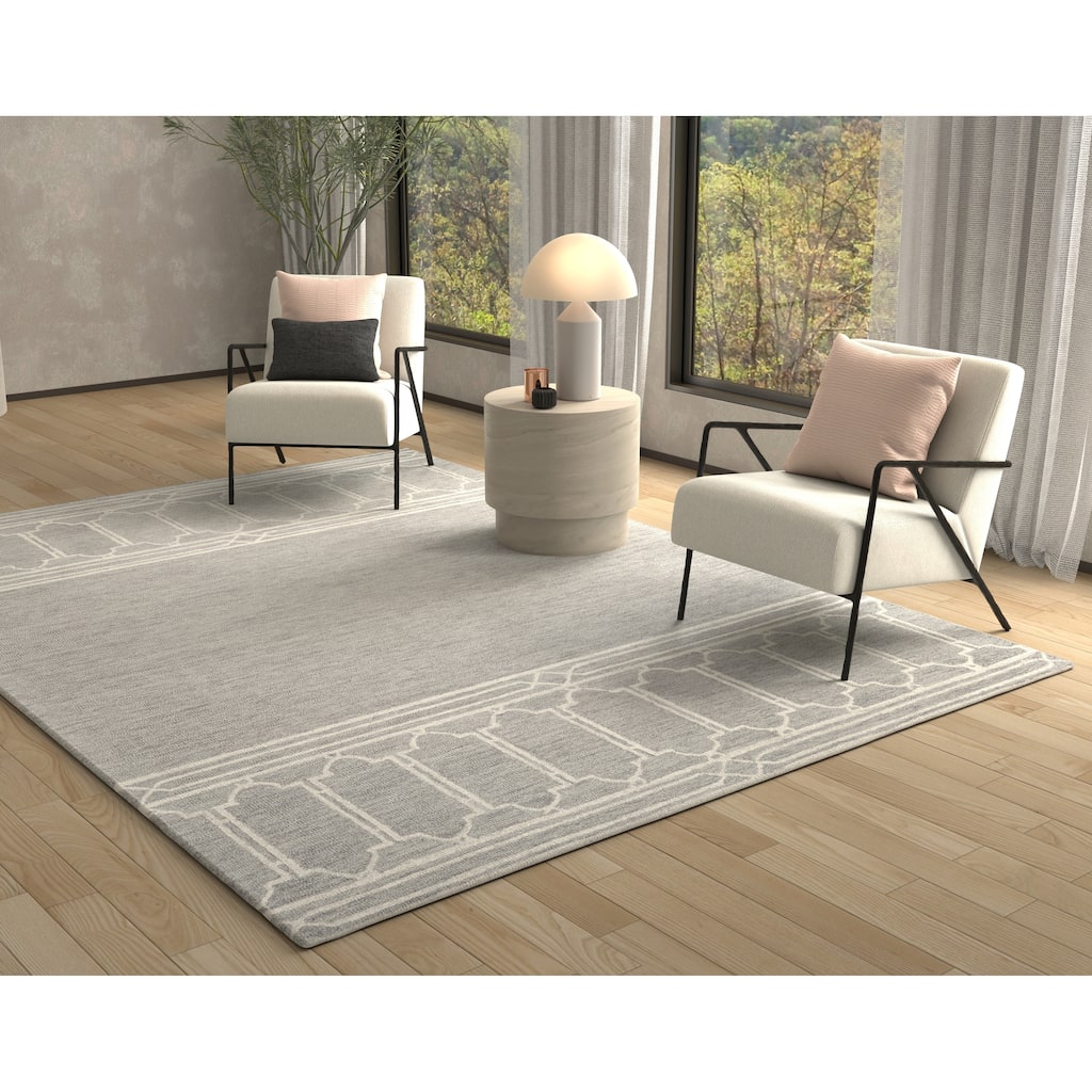 Carson Carrington Kullen Contemporary Hand-tufted Wool Grey Area Rug