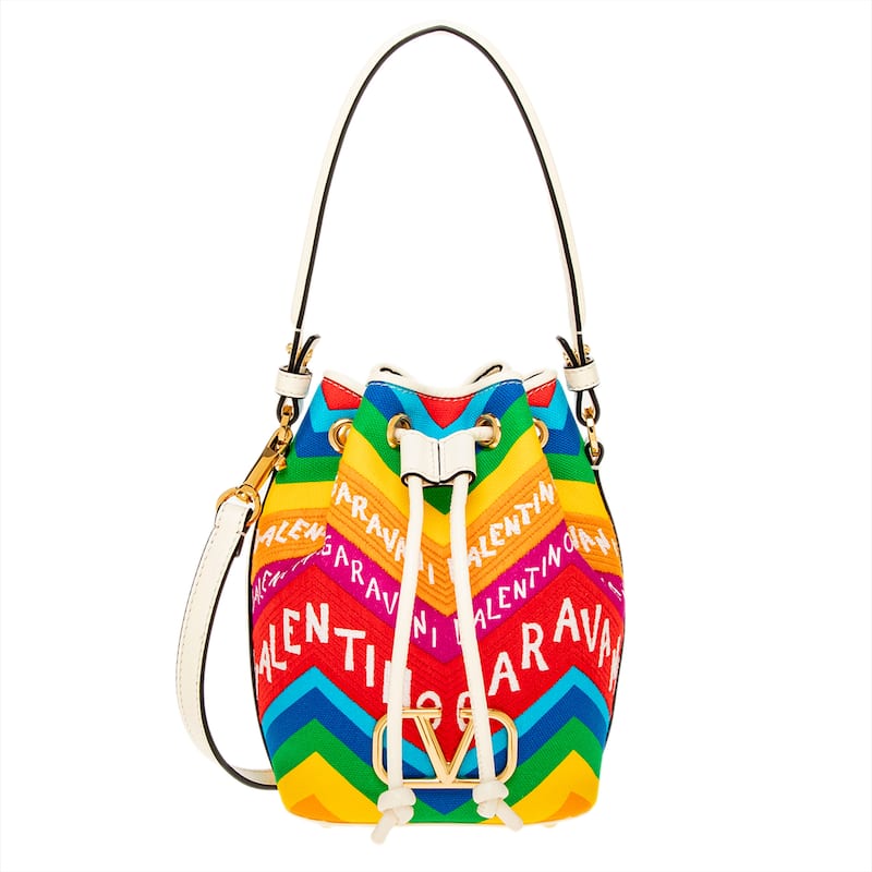 Valentino Logo Mini Bucket Bag - Multicolor