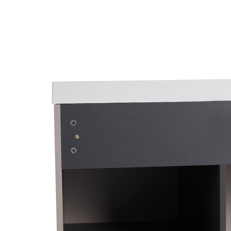 Modern 48 Inch Freestanding Bathroom Vanity Base without Sink, Storage Cabinet with Soft-Close Doors and Adjustable Shelves
