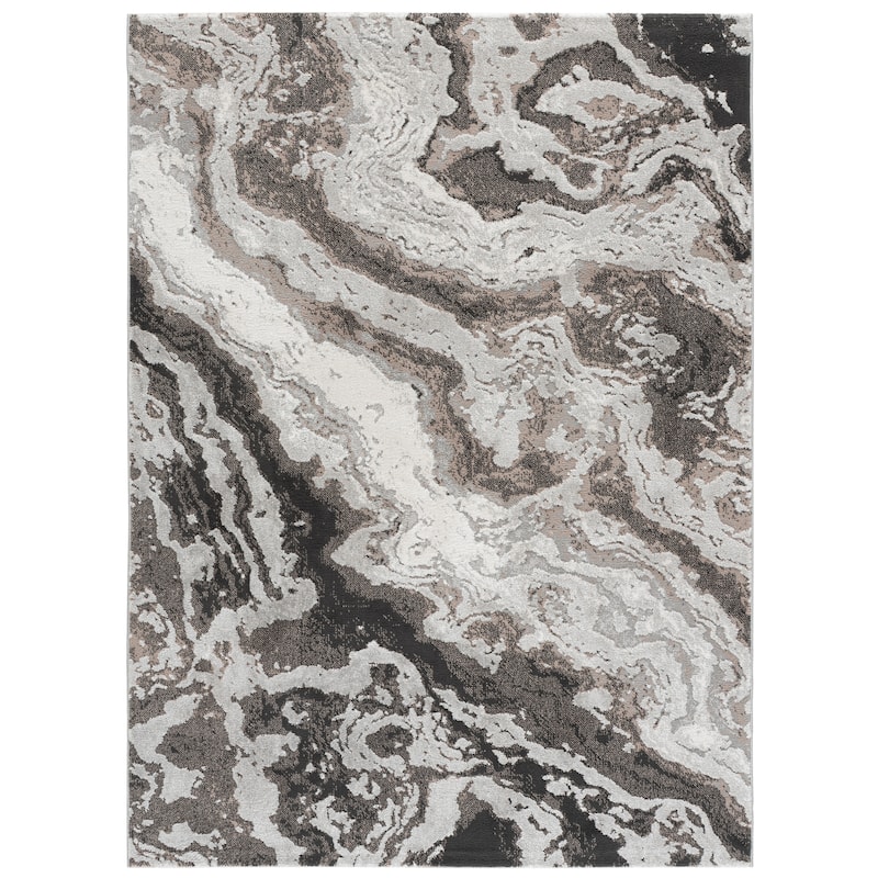 SAFAVIEH Chamber Elgine Modern Abstract Marble Area Rug - Grey/Ivory - 4' x 6'