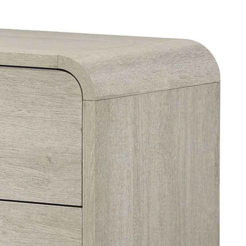 Meni Nightstand, 2 Drawers, Black Metal Handles, Scandinavian White