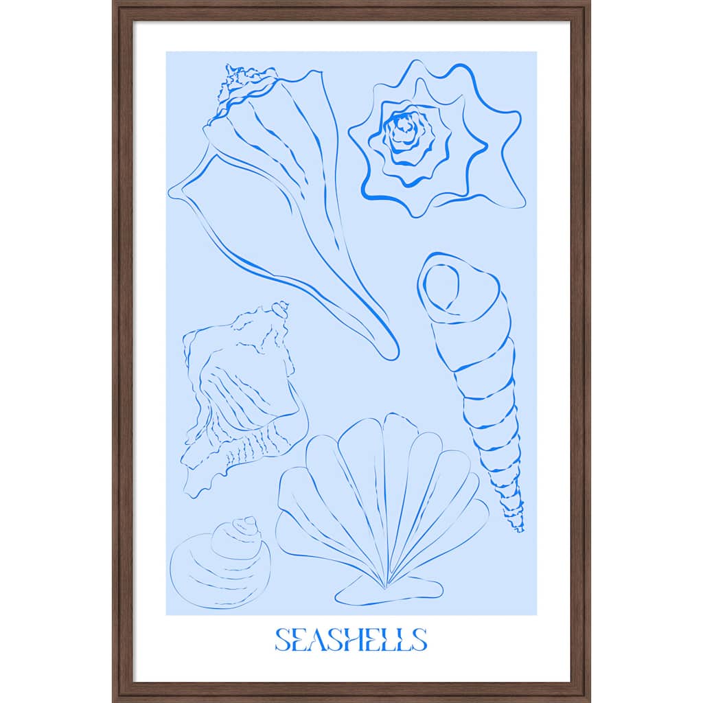 Seashells by Treechild Framed Mounted Canvas Wall Art Print