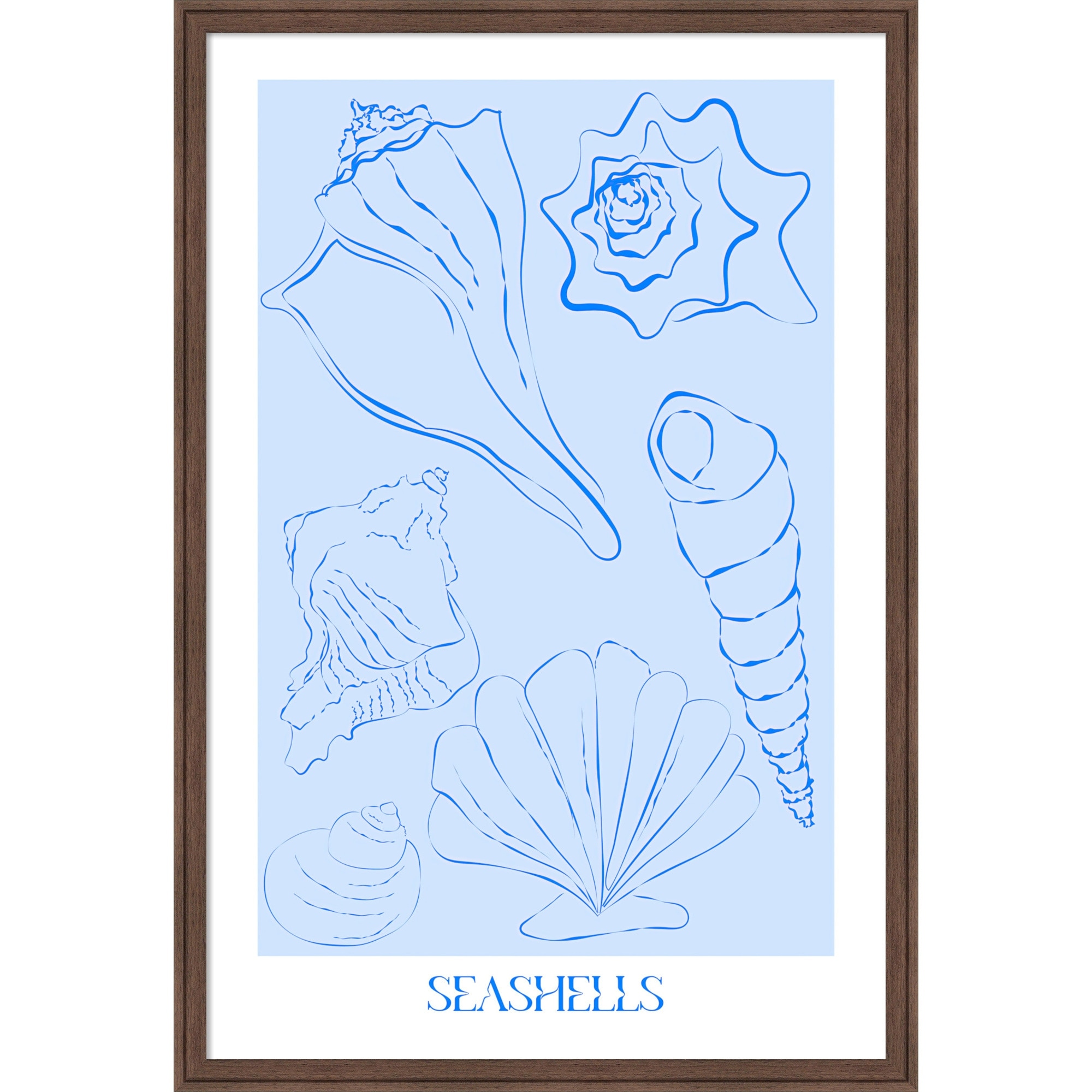 Seashells by Treechild Framed Mounted Canvas Wall Art Print