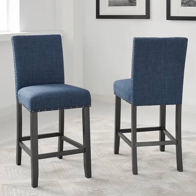 Strick & Bolton Gallaccio Contemporary 25-inch Fabric Stool (Set of 2)