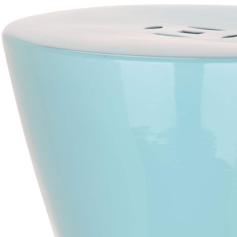 SAFAVIEH Tzoulia White Ceramic Decorative Garden Stool