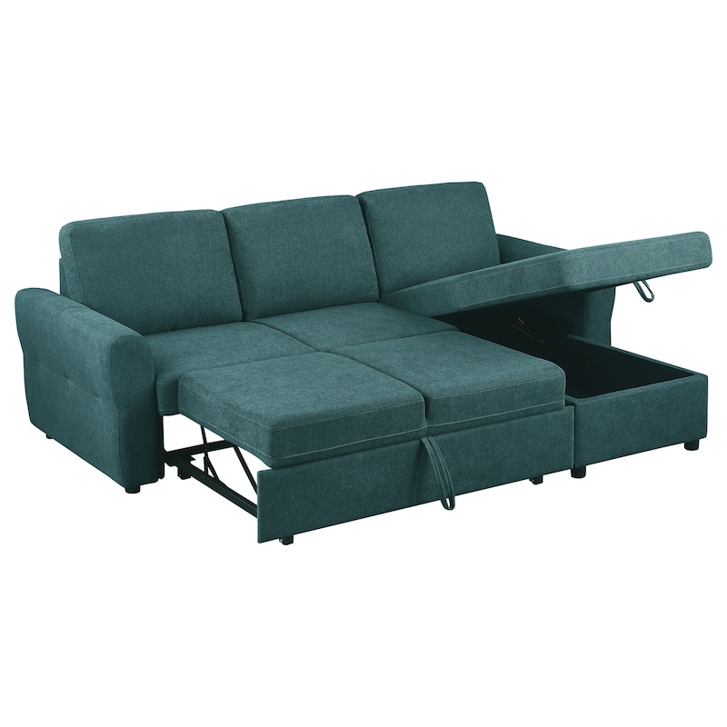 Samantha Upholstered Storage Sleeper Sectional Sofa