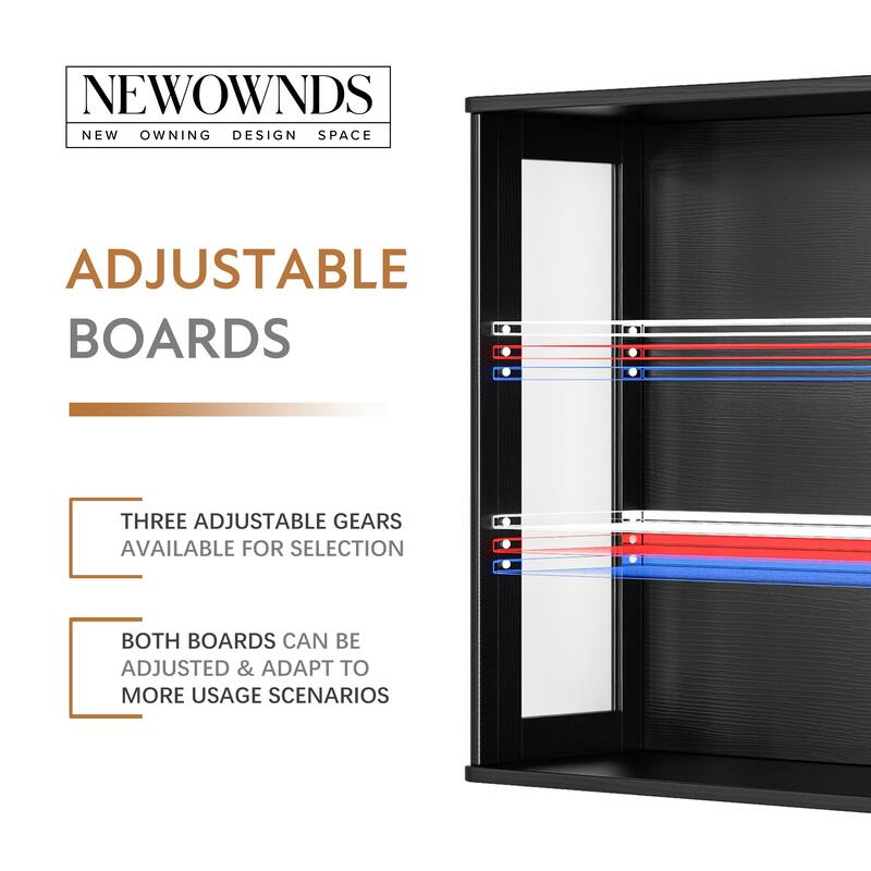 Modern Wall-Mounted Storage Cabinet with Tempered Glass Doors