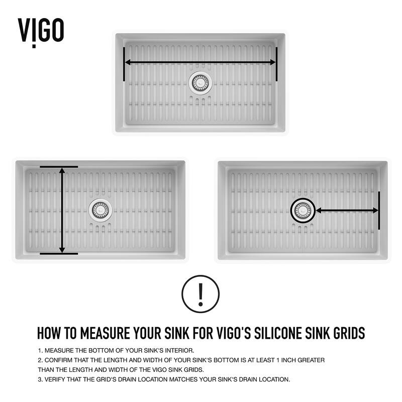 VIGO Silicone Protective Single Basin Kitchen Sink Grid Bed Bath