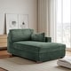 preview thumbnail 26 of 150, 42" W Plush Corduroy Upholstered Chaise Lounge Sleeper for Living Chaise-Right Facing - Green