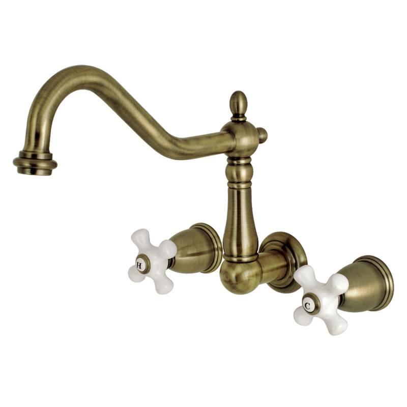 Kingston Brass Heritage 1.2 GPM Wall Mounted Bathroom Faucet with