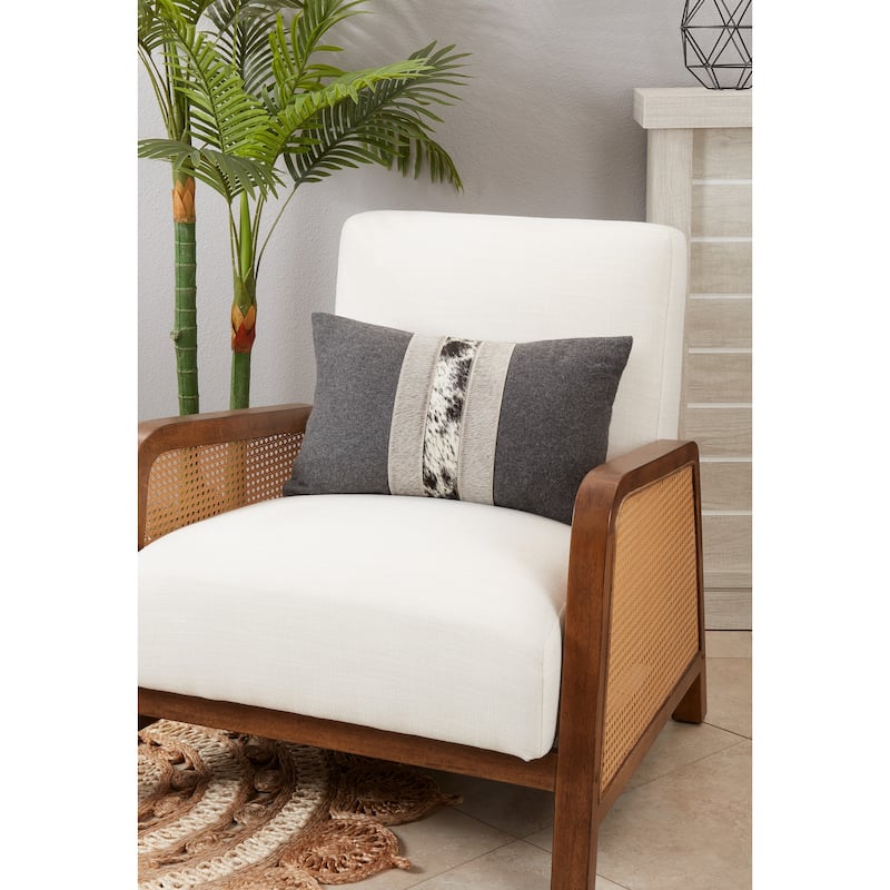 Soft and Cozy Hair On Leather and Felt Throw Pillow