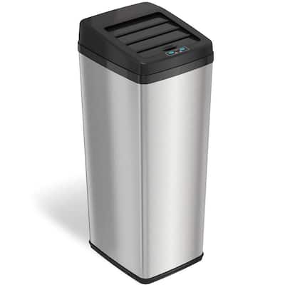 iTouchless 14 Gal Stainless Steel Sliding Lid Sensor Kitchen Trash Can