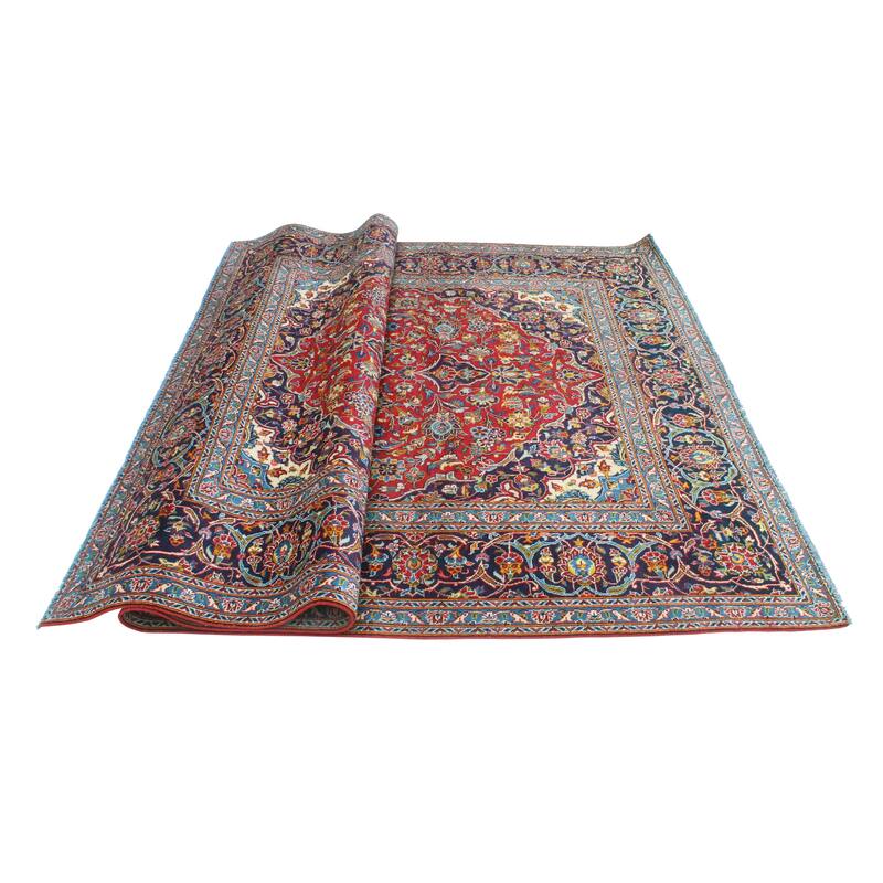 Vintage Distressed Nourbese Red/Navy Rug - 6'10" x 10'2"