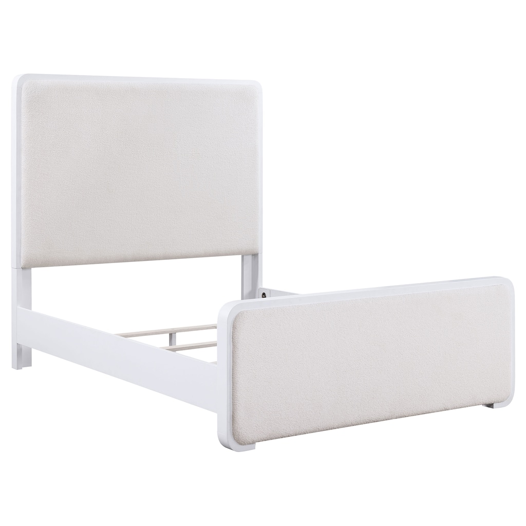 Anastasia Upholstered Panel Bed Pearl White