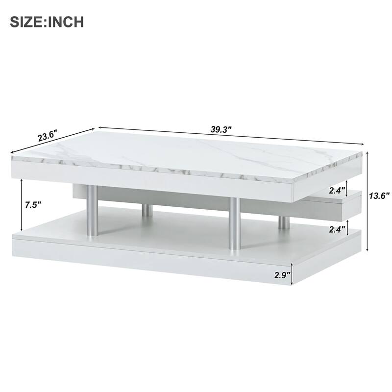Modern 2Tier Coffee Table with Silver Metal Legs Bed Bath & Beyond
