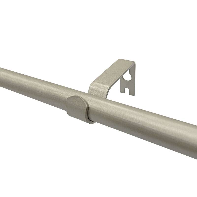 5/8" Drapery Single Curtain Rod Set with Decorative Square finials_Silver