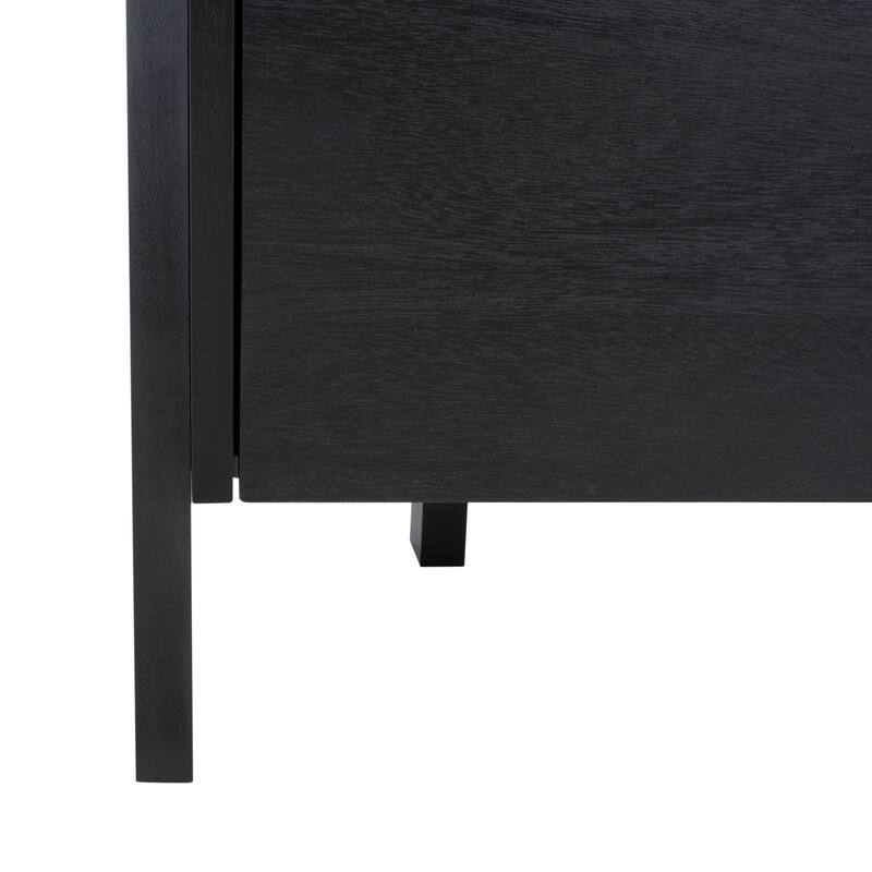 SAFAVIEH Fadime Natural/Charcoal 3-Shelf 1 Door Etagere - 32" W x 15.4" L x 72" H - 32Wx15Dx72H