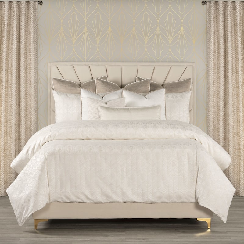 The Great Gatsby At The Gate Art Deco Duvet & Insert Set - Pearl - King - 10 Pieces or More