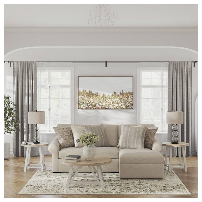 Signature Design by Ashley LadyMae Beige 2-Piece Sectional with Chaise - 102" W x 69" D x 40" H - Right Facing
