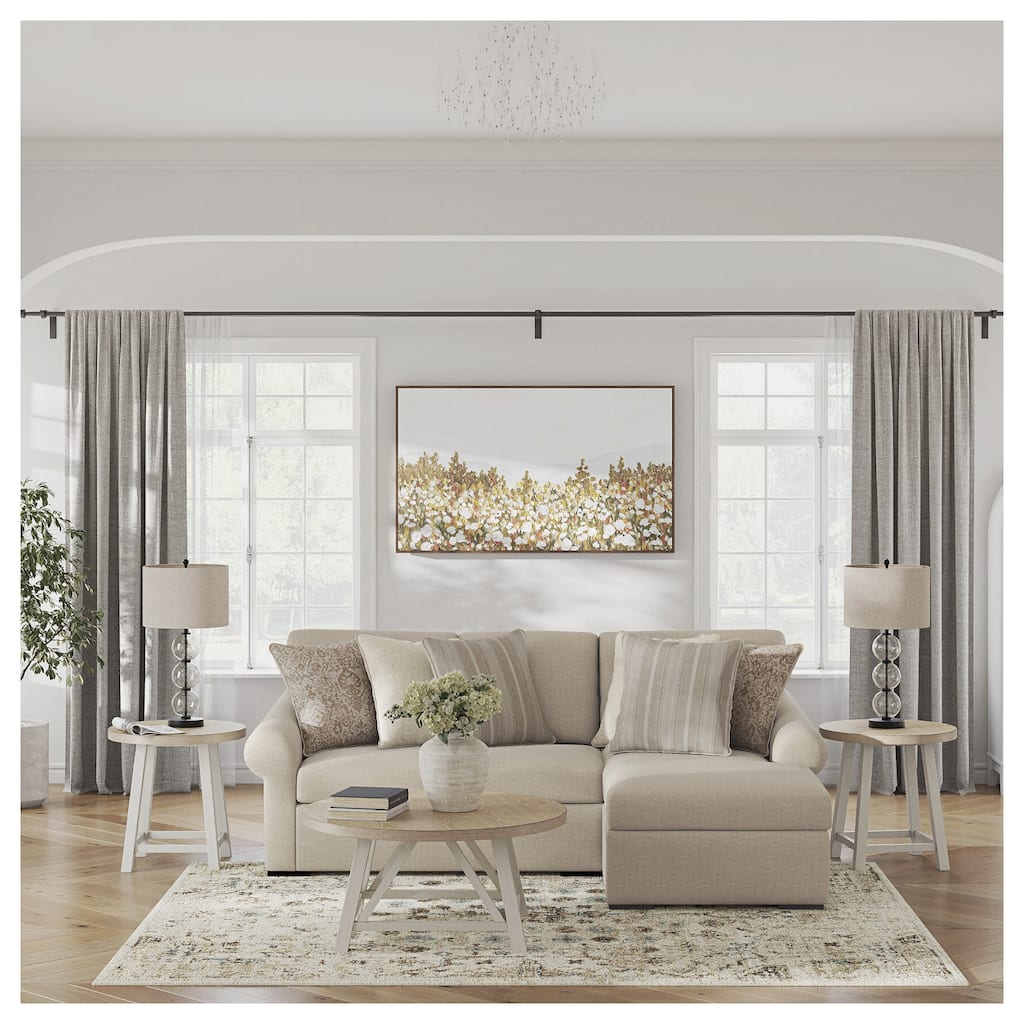 Signature Design by Ashley LadyMae Beige 2-Piece Sectional with Chaise - 102" W x 69" D x 40" H
