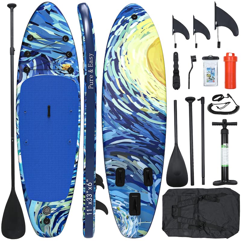 Inflatable Stand Up Paddle Boards with Premium SUP Paddle Board Accessories, Wide Stable Design, Non-Slip Comfort Deck